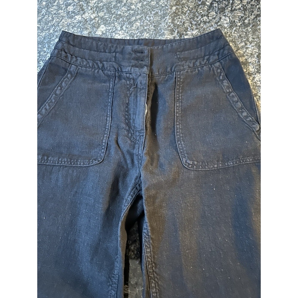 Poetry Women Black Linen Pants Size Us 4. UK 8. NWT 3 Button Pants - Picture 5 of 8